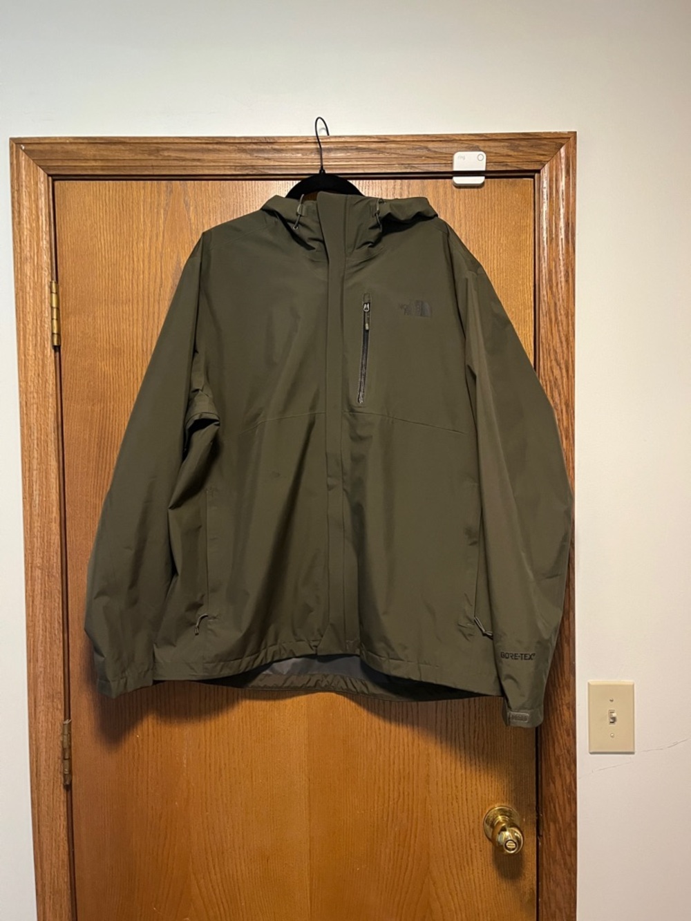 The North Face Olive Green Men’s Hooded Rain Jacket
